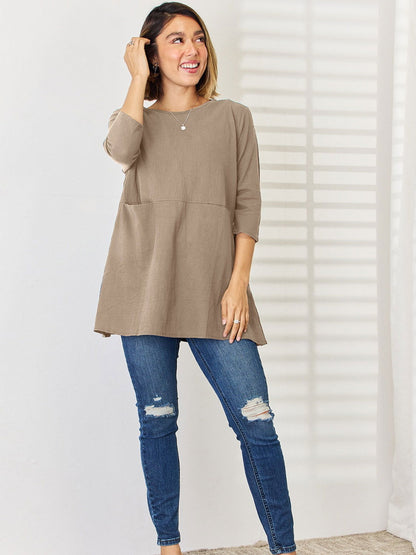 Pocketed Serenity Blouse - The Olive Wardrobe