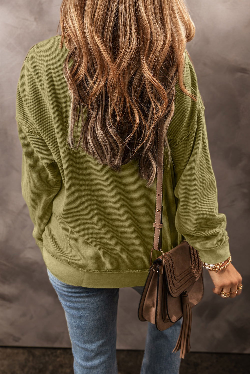 Texture Wave Sweatshirt - The Olive Wardrobe